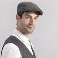 thumbnail image 2 of SZTXJ Men's flat cap beret cap, soot cotton peaked cap flat cap, beret newsboy cap, duckbill driving cabbie hunting caps, 2 of 4