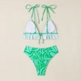 thumbnail image 4 of Aayomet Ensemble Bikini String pour Femmes Maillot de Bain Bikini Taille Haute (Vert, S), 4 of 5