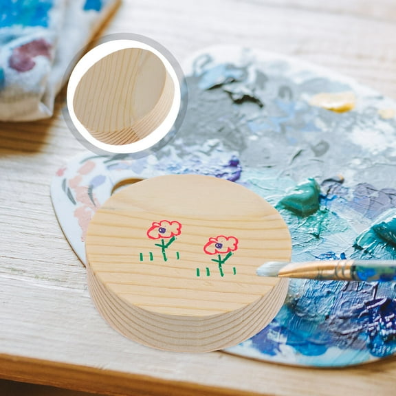 RUNROTOO DIY Craft Decorations for Kids Girls Unpainted Beige Plastic Wood Slices for Decoration 8x2 cm