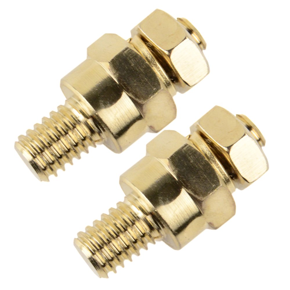 2 Pack GM Short Battery Side Post Terminal Tap Extender GMC Mount Gold