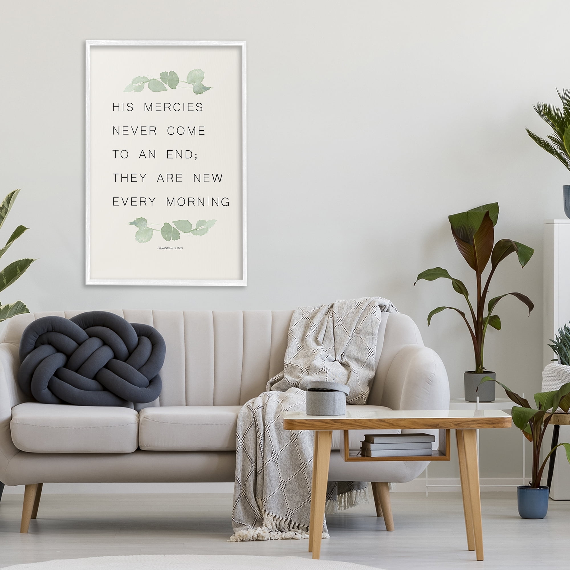 Stupell Industries Mercies New Every Morning White Framed Giclee Art, design by Lucille Price
