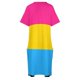 thumbnail image 4 of Vestido corto holgado con bolsillos, diseño tricolor, rosa, amarillo y azul. Vestidos playeros atrevidos. Vestido de verano para mujer 2025., 4 of 6
