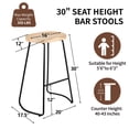 thumbnail image 3 of FIRAVOE Backless Bar Stools Set of 2, 30" Saddle Seat Wooden Barstools for Home Bar, Burlywood, 3 of 10