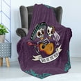 thumbnail image 4 of Day of the Dead Soft Flannel Fleece Blanket, Invitation to Traditional Celebration Party with Mexican Music Performance, Cozy Plush for Indoor and Outdoor Use, 50" x 70", Multicolor, by Ambesonne, 4 of 5