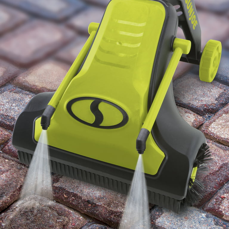 Sun Joe 24V Cordless Patio Cleaner, Nylon Bristle Brush, Dual Spray Nozzle,  4.0 Battery & Charger