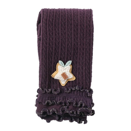 

IEUIBX Plus Size Pants Toddler Kids Baby Girls Leggings Knitted Pantihose Stretchy Basic Ninth Pants Pantyhose For Spring Autumn Stocking Purple 4-6 Years