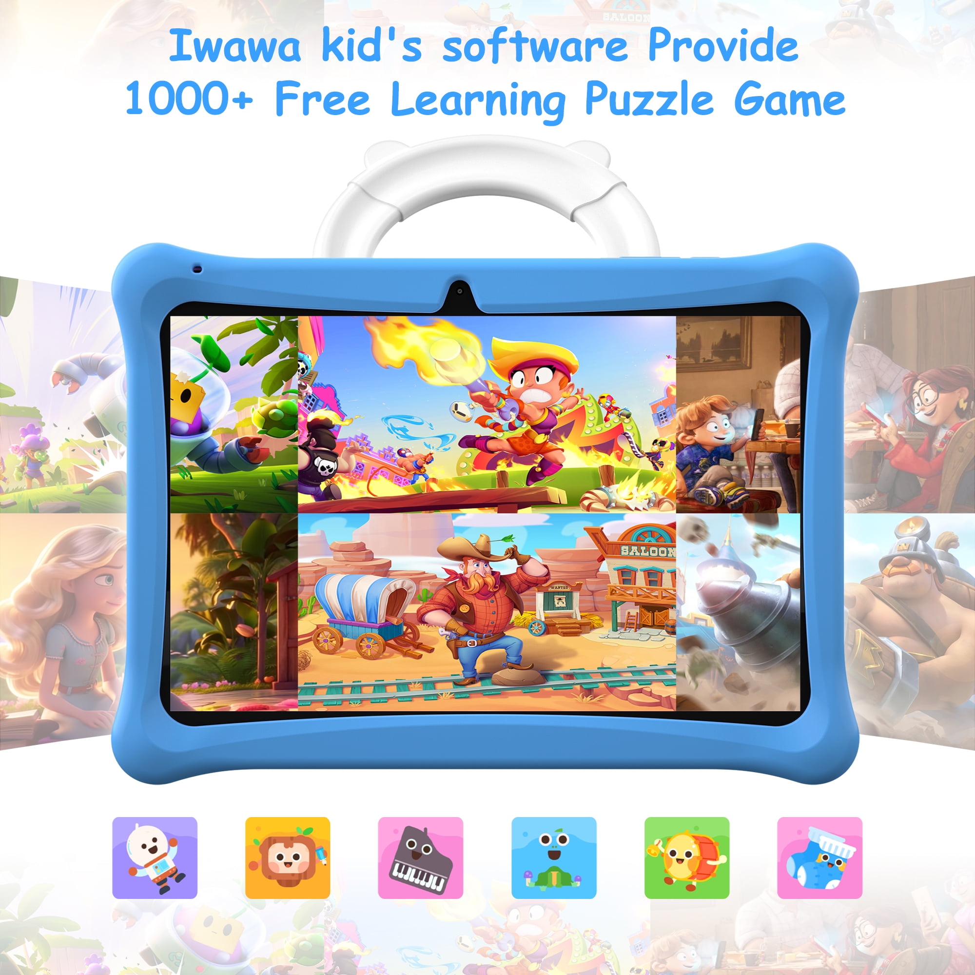 SGIN 10in Android 13 Kid Tablet 2GB RAM 64GB ROM 1280*800 Education Tab, 4-Core 1.6Ghz Allwinner 133