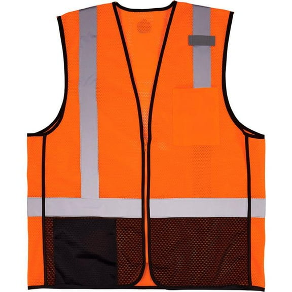 GloWear 8210Z Hi-Vis Class 2 Mesh Vest, 4X-Large to 5X-Large, Orange