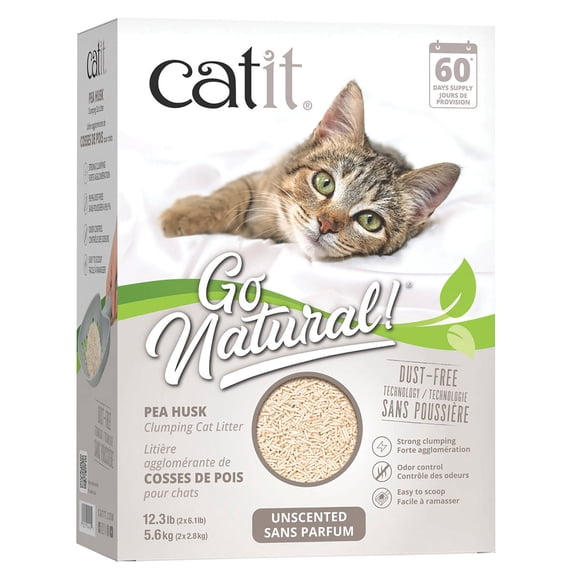 Catit Allez Naturel! Litière Agglomérante pour Chats à la Cosse de Pois Sans Parfum - 5,6 kg