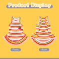 thumbnail image 7 of Dog Dress Puppy Colorful Striped Dog Skirts Cherry Printed Dog Clothes Pet Princess Dresses Rainbow Color Pet Tutu Skirt Puppy Sundress Vest Apparel for Small Medium Puppy, 7 of 7