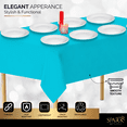 thumbnail image 4 of Amcrate Blue Plastic Tablecloth Disposable, 2 Pack Premium Tablecloths for Rectangle Tables 54 inch. x 108 inch. Fits Tables Up to 8 Feet, Plastic Table Cloth for Party, Wedding, Holidays, 4 of 8