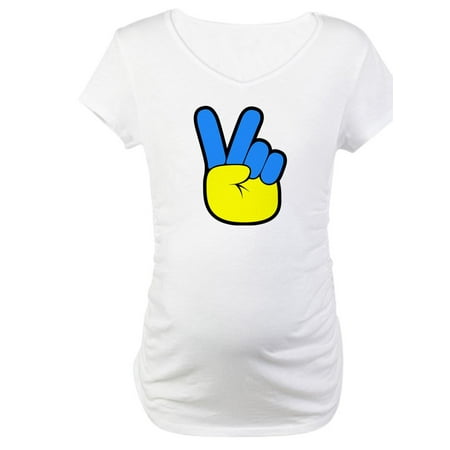 

CafePress - Ukrainian Flag Peace Sign Ukrain Maternity T Shirt - Cotton Maternity T-shirt Cute & Funny Pregnancy Tee