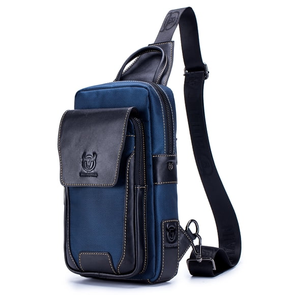 Sac à Bandoulière en Cuir pour Hommes Sac de Poitrine Décontracté Sac à Bandoulière Sac de Voyage