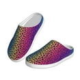 thumbnail image 2 of Balery Leopard Neon Rainbow Gradient Pattern Women's Fuzzy Memory Foam Slippers Fluffy Winter House Shoes Indoor and Outdoor-42/43, 2 of 7