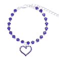 thumbnail image 2 of NIBOLOG Pet Necklace Exquisite Attractive Pet Dog Cat Rhinestones Heart Pendant Collar Pet Supplies, 2 of 7
