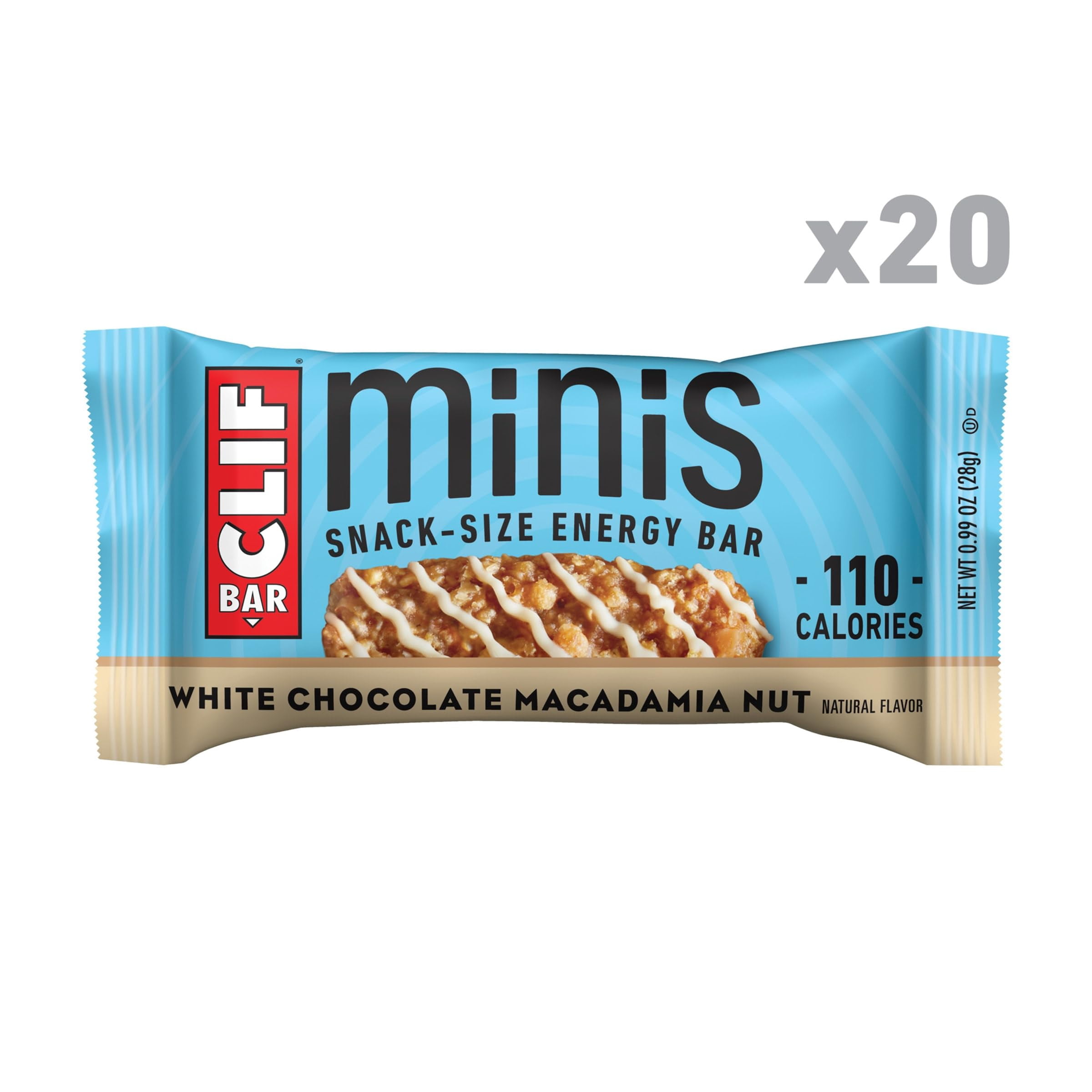 (4 pack) CLIF BAR Minis White Chocolate Macadamia Nut Flavor Snack-Size Energy Bars, 20ct