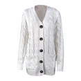 thumbnail image 4 of UTTOASFAY Women's Knit Cardigans Loose Slouchy Oversized Wrap Chunky Pocket Sweaters Coat White 4(S), 4 of 7