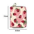 thumbnail image 2 of Bonitos tarjeteros para mujer con diseño de fresa y cremallera alrededor de la cartera delgada de piel sintética MFZFUKR BST3001801-2, 2 of 5