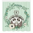 thumbnail image 3 of Ambesonne Lemur Shower Curtain, Exotic Wild Monkey Botanical, 69"Wx75"L, Pale Green Umber, 3 of 5