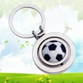 thumbnail image 6 of Raindrops 1Set Metal Keyring Football Themed Keychain for Men Women Kids Silver Round Pendant, 6 of 8