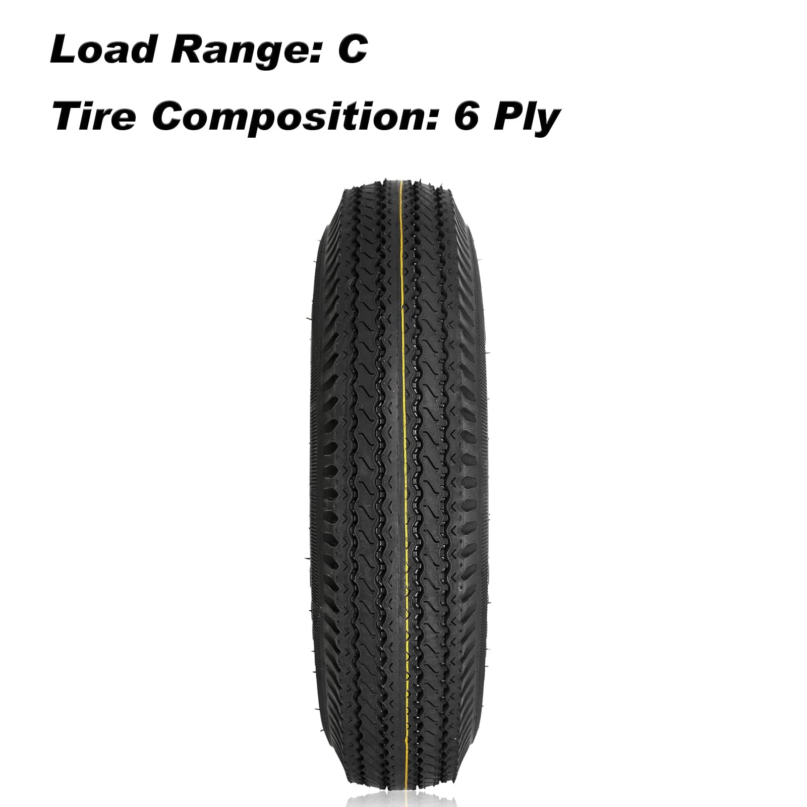 Weize 2PK 5.30-12 Bias Trailer Tire with 12" Wheel - 5 on 4-1/2" - Load Range C