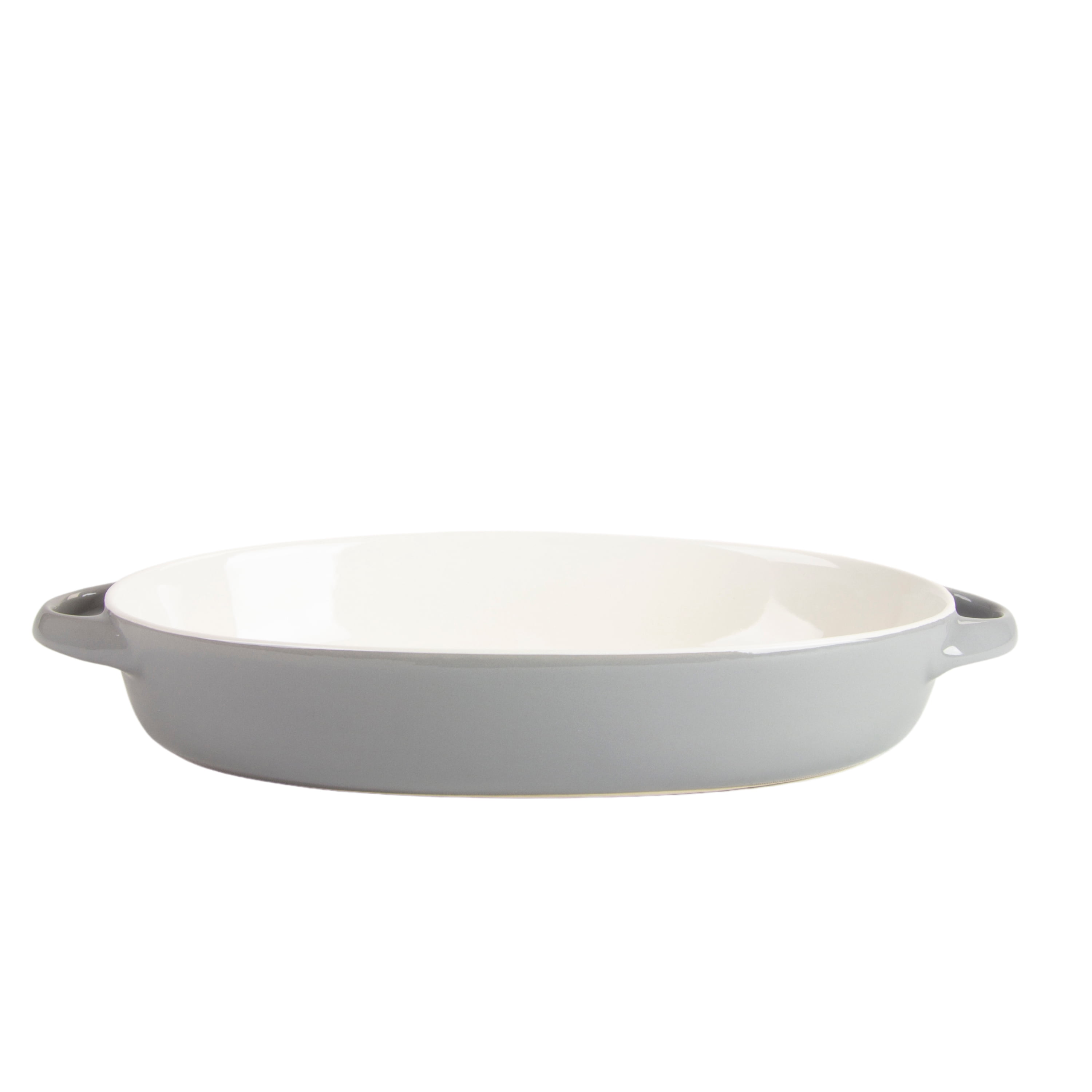 10 Strawberry Street Sienna Oval 13" and 10.5" Stoneware Bakeware Set of 2, Gray