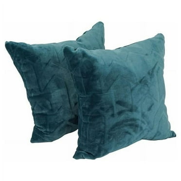 Blazing Needles 9910-S2-ID-152 17 in. Jacquard Throw Pillows with Inserts, Agora Teal - Set of 2