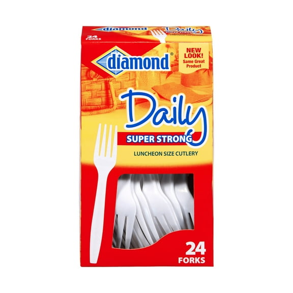 Diamond Heavy-Duty Plastic Forks (24-Count BX) 4142636047