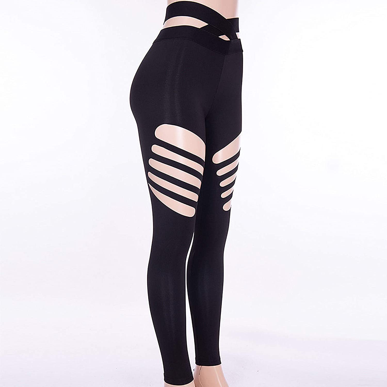 Womens High Waist Yoga Pants Cutout 