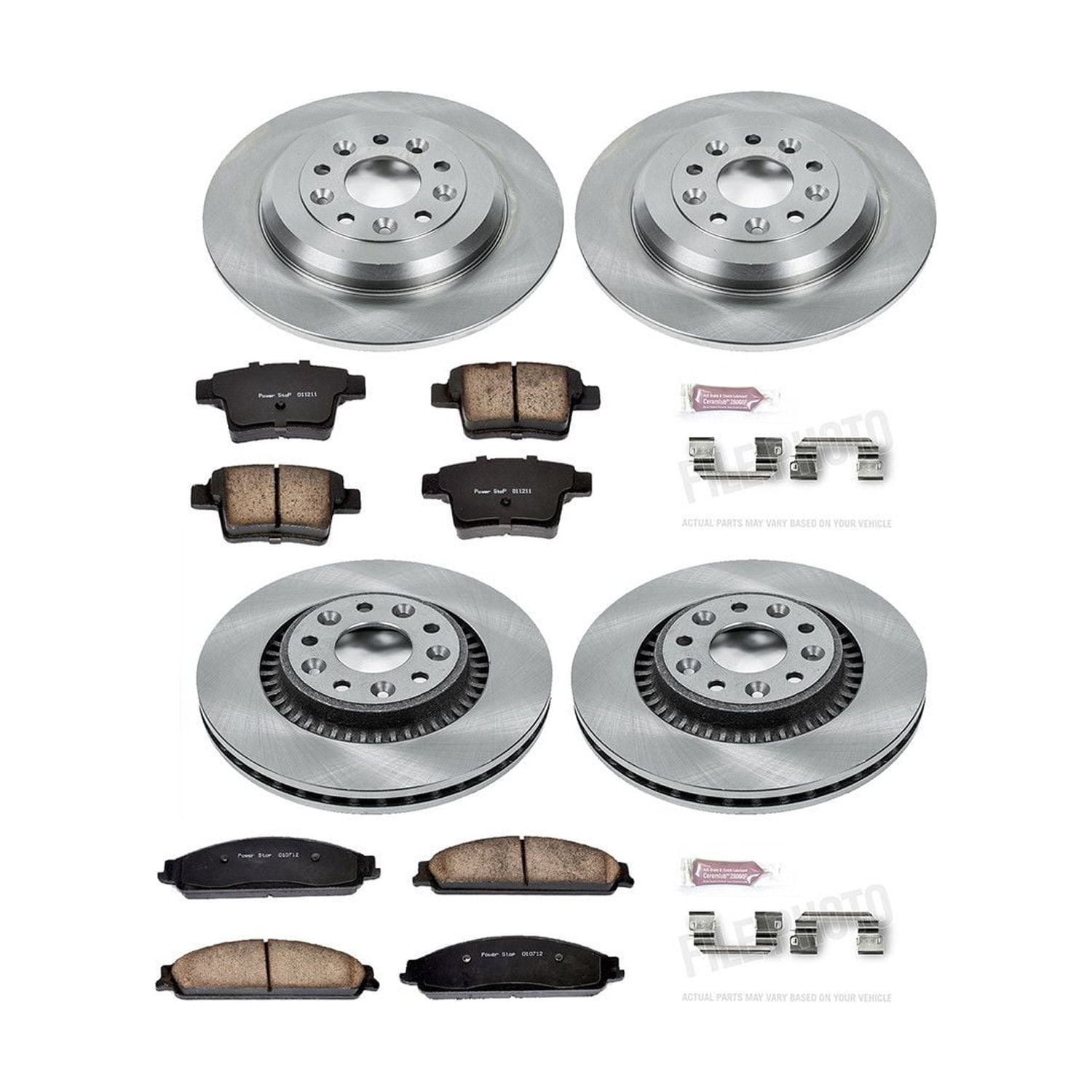 Power Stop Front and Rear Stock Replacement Brake Pad and Rotor Kit KOE4039