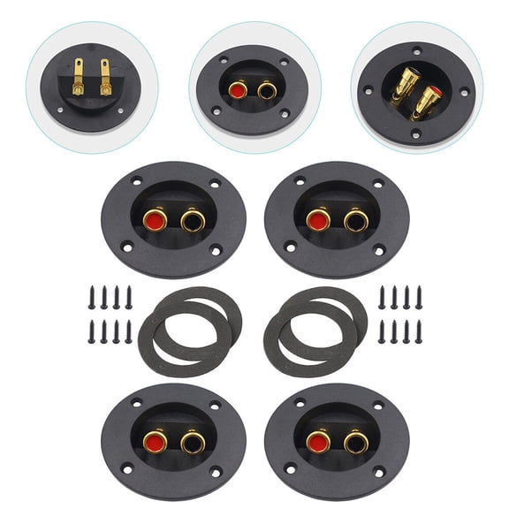 HONITANO 4Pcs Subwoofer Terminal Connector Black Zinc Alloy for DIY Enthusiasts