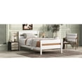 thumbnail image 6 of White Twin Bed with Headboard & Footboard, Space-Saving Rubber Wood Design for Apartments & Studios Modern Minimalist Storage Bed Frame, 6 of 11