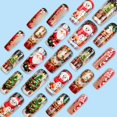 thumbnail image 6 of Christmas Nail Tips, Holiday Nail Stickers, Embossed Snowman Cabin Manicure, Removable Reusable Festive Wearable Nails, 6 of 7