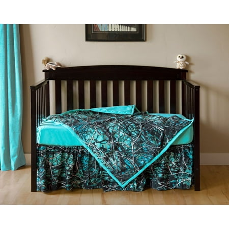 Muddy Girl Serenity Camo 3 Piece Crib Sheet Set Turquoise