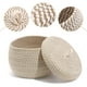 thumbnail image 2 of GOOHOCHY Cesta redonda con tapa, cesta decorativa, cesta organizadora, cesta con tapa de cuerda de algodón, 2 of 7