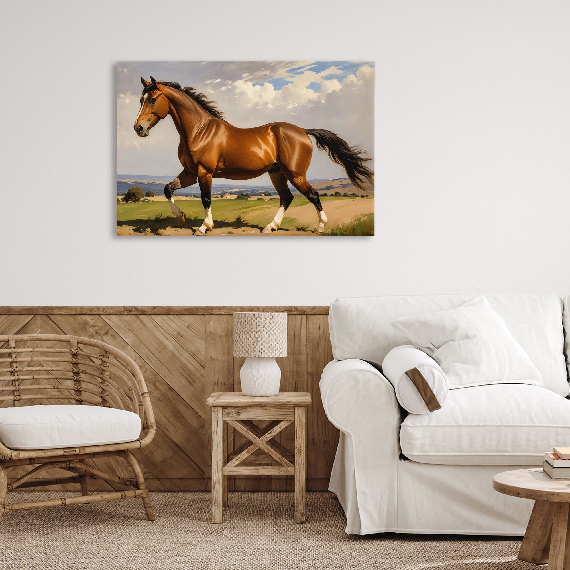 Stupell Industries Trotting Horse in Field Canvas Wall Art, design by Creative Studio