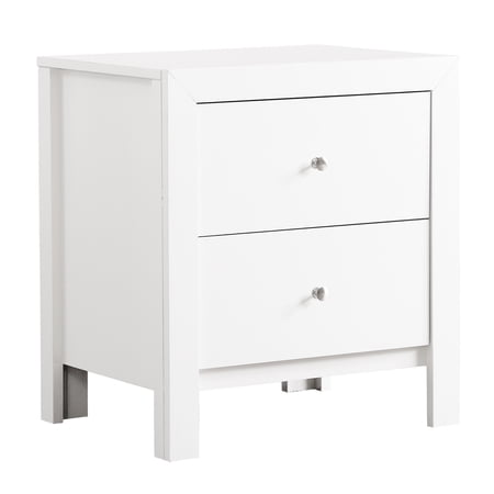 Elegant White Nightstand 25 h X 22 w 17 d 2 Practical Drawers Crafted From Materials For Bedroom 25 H 22 W 17 D Construction Grandeur