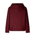 thumbnail image 6 of ALLLIST Hoodies for Women Zip up Long Sleeve Waffle Knit Sweatshirts Plain Comfortable Red Loose Coat Ladies Sweatshirt, 6 of 6