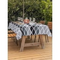 thumbnail image 3 of Outdoor Tablecloth with Umbrella Hole for Patio/Picnic/Party/Camping, Ombre Grey Waterproof Table Cloth Rectangle Table Cover Washable, Modern Abstract Waves Morocco Striped (52"x 70"), 3 of 8