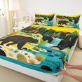 thumbnail image 4 of Manfei Brown Bear Queen Sheets,Sunset Mountain Queen Sheet Sets,4 Pieces,1 Flat Sheet, 1 Fitted Sheet and 2 Pillowcases, 4 of 6