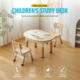 thumbnail image 2 of ZOPan Round Activity Table and Chairs Set, Height Adjustable Plastic Art Desk with 2 Seats, Set Table Set, Maple Top With Natural Border, 2 of 8