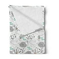 thumbnail image 2 of Cartoon Soft Flannel Fleece Throw Blanket, Doodle of Sleeping Animals Dreams Typography, Cozy Plush for Indoor and Outdoor Use, 70" x 90", Grey Dark Seafoam, by Ambesonne, 2 of 5