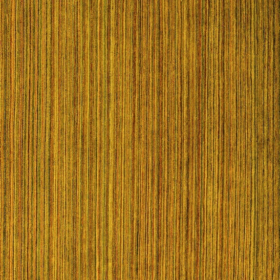 Ahgly Company Machine Washable Indoor Square Abstract Yellow Modern Area Rugs, 5' Square