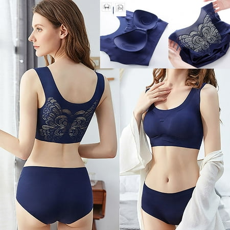 

Women s Stretch Plus Size Sports Bra Underwear Yoga Hollow Out Bra+Briefs Note Please Buy One Or Two Sizes Larger