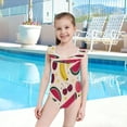 thumbnail image 4 of Girls Ruffled One Piece Swimsuit Summer Beach Vacation Swimwear Tank Swimsuit Watermelon and Cherries, 4 of 8