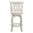 thumbnail image 4 of Weston Home Shapel Scroll Back Swivel Stool, 24" Counter Height, Antique White Finish, Beige Linen, 4 of 5