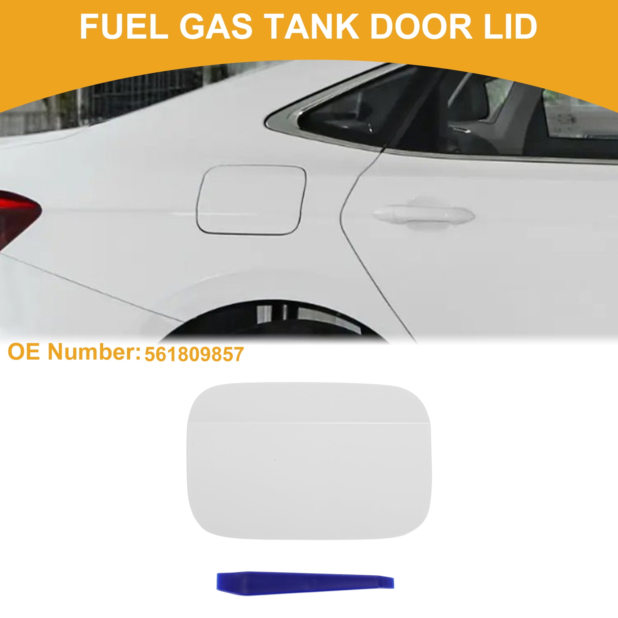 Unique Bargains Fuel Tank Door Cap for Volkswagen Passat 2012-2018 Filler Flap Cover White