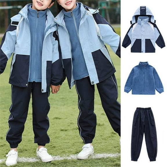 SwiftWear Kids 3 Piece Snowsuit Set Boys Girls Snow Suit Waterproof Windproof Winter Outdoor Outfits Set Snowboarding Ski Suits (4-13 Years) Blue