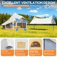 thumbnail image 4 of Jocisland Canvas Bell Yurt Tents for Camping, Waterproof Glamping Tent with Canopy, Stove Jack, Spacious Family Shelter for Outdoor, 6-7 Person, 4 of 7
