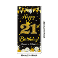 thumbnail image 3 of Glamorous Black Gold Happy 21st Birthday Banner with Glittery Numbers Crown Stars Backdrop Party Decoration Photography Props Birthday Party Supplies, 3 of 8